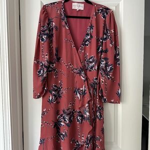 Charles Henry 3/4th Sleeve Wrap Dress